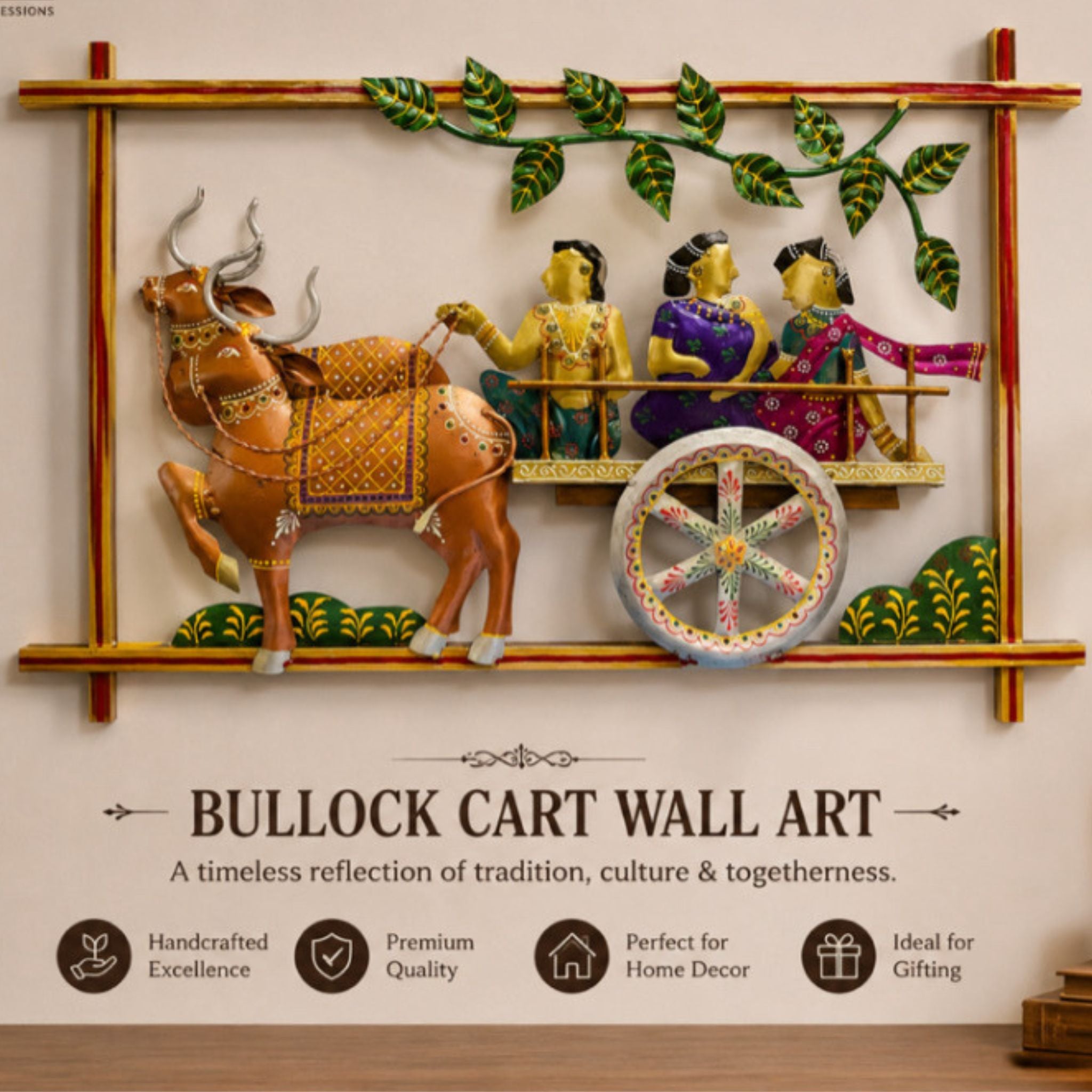 Handcrafted Bullock Cart Wall Art