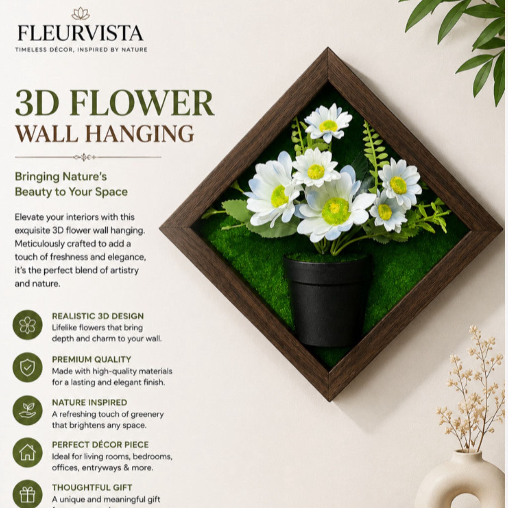 3D Flower Wall Hanging